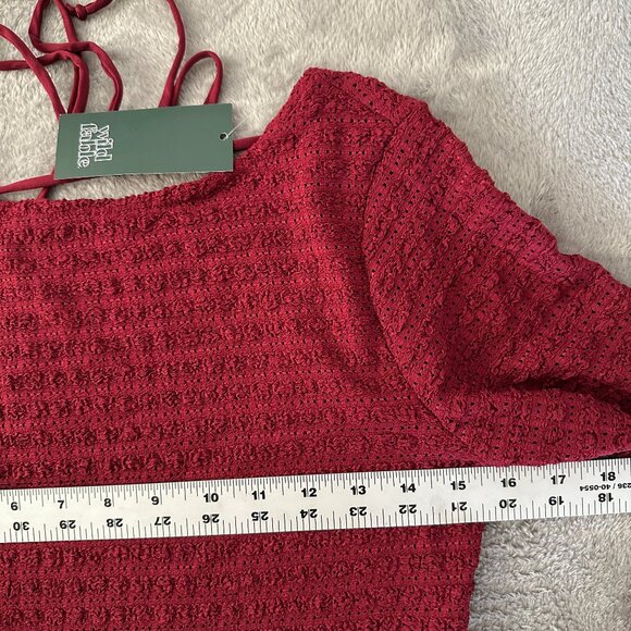 NWT Wild Fable Red Long Sleeve Mini Dress XS Whimsigoth Witchy Romantic - Picture 4 of 5